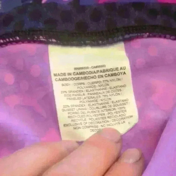 Nike Dri-Fit Purple/Black Patterned Cropped Leggings - Picture 4 of 5